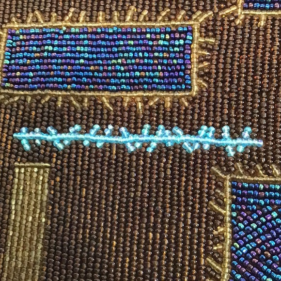 FENDI Limited Edition Beaded Tote  Handbag w/ Crocodile Embossed Patent Leather - Picture 3 of 15